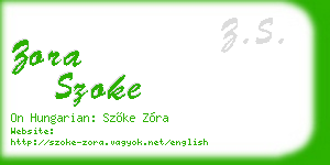 zora szoke business card