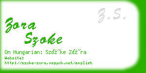 zora szoke business card